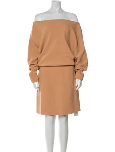 Pre-owned Alexis Off-the-shoulder Mini Dress W/ Tags In Neutral