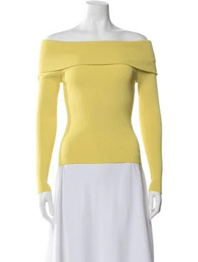 Pre-owned Alexis Off-the-shoulder Sweater In Yellow