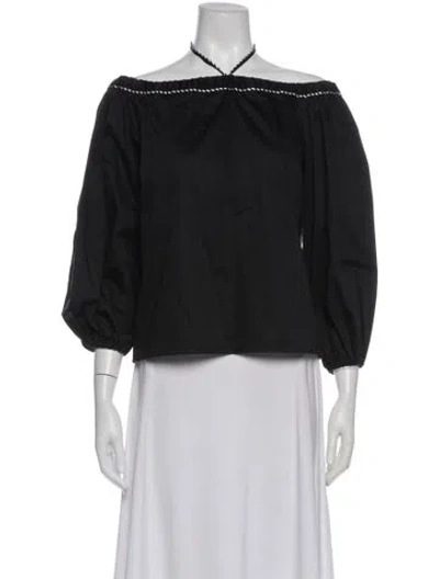 Pre-owned Alexis Off-the-shoulder Three-quarter Sleeve Top In Gray