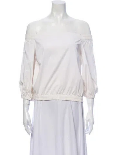 Pre-owned Alexis Off-the-shoulder Three-quarter Sleeve Top In White