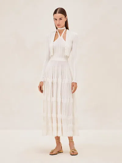 Alexis Olive Cardigan In White