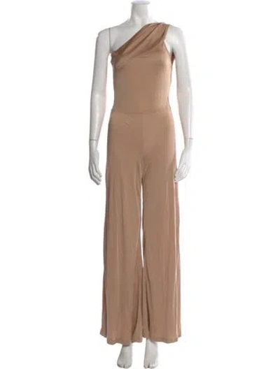 Pre-owned Alexis One-shoulder Jumpsuit In Neutral