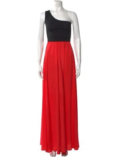 Pre-owned Alexis One-shoulder Long Dress In Multi
