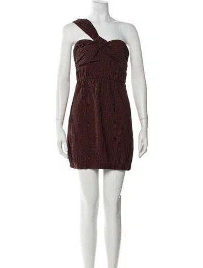 Pre-owned Alexis One-shoulder Mini Dress In Black