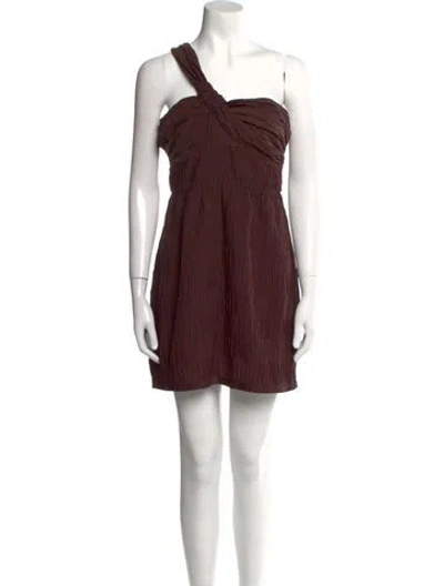 Pre-owned Alexis One-shoulder Mini Dress In Black