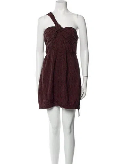 Pre-owned Alexis One-shoulder Mini Dress In Black