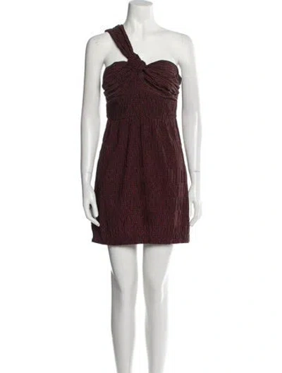 Pre-owned Alexis One-shoulder Mini Dress In Black