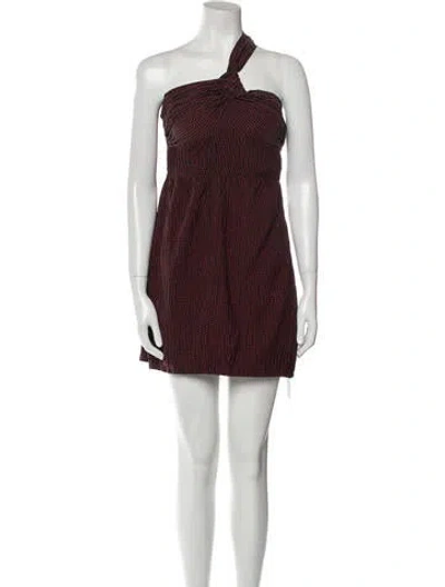 Pre-owned Alexis One-shoulder Mini Dress In Black