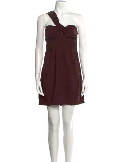 Pre-owned Alexis One-shoulder Mini Dress In Black