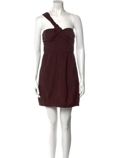 Pre-owned Alexis One-shoulder Mini Dress In Black