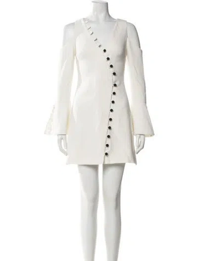 Pre-owned Alexis One-shoulder Mini Dress In Neutral