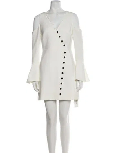 Pre-owned Alexis One-shoulder Mini Dress In White