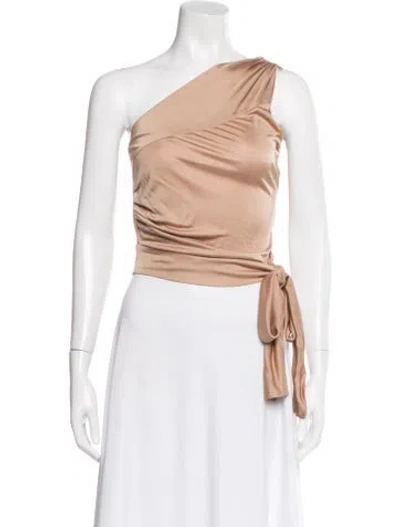 Pre-owned Alexis One-shoulder Sleeveless Top In Neutral