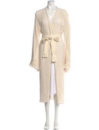 Pre-owned Alexis Open Front Sweater In Neutral