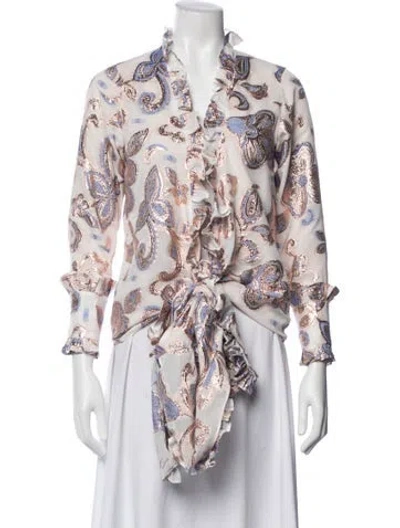 Pre-owned Alexis Paisley Print Jacket In Neutral