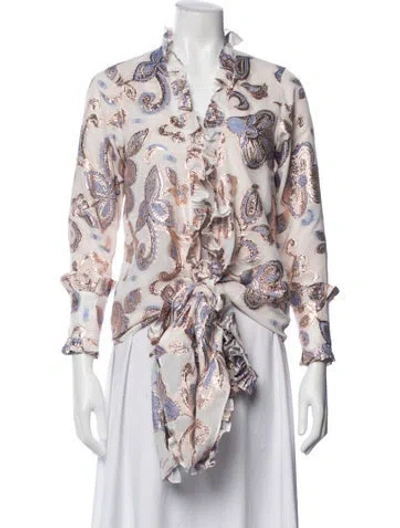Pre-owned Alexis Paisley Print Jacket In Neutrals