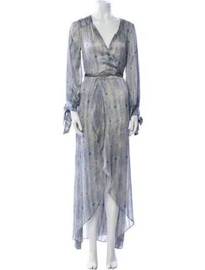 Pre-owned Alexis Paisley Print Long Dress