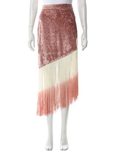 Pre-owned Alexis Paisley Print Midi Length Skirt In Pink