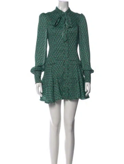 Pre-owned Alexis Paisley Print Mini Dress In Green