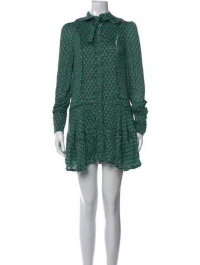 Pre-owned Alexis Paisley Print Mini Dress In Green