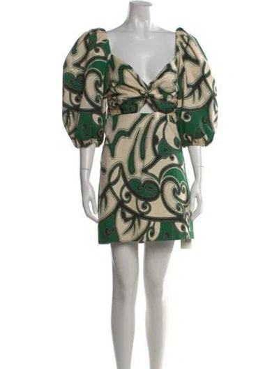 Pre-owned Alexis Paisley Print Mini Dress In Multi