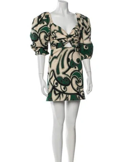 Pre-owned Alexis Paisley Print Mini Dress In Multi