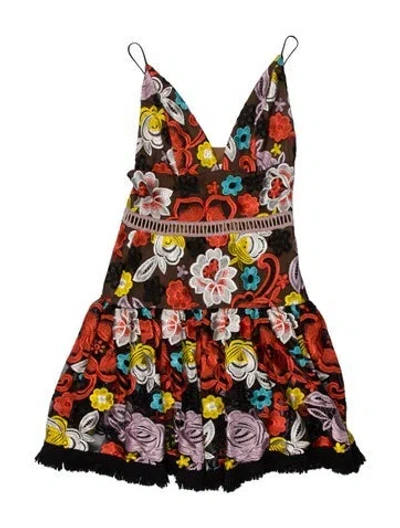 Pre-owned Alexis Paisley Print Mini Dress In Orange
