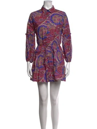 Pre-owned Alexis Paisley Print Mini Dress In Pink