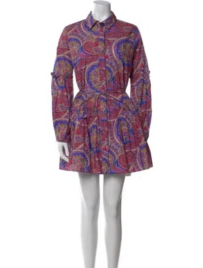 Pre-owned Alexis Paisley Print Mini Dress In Purple