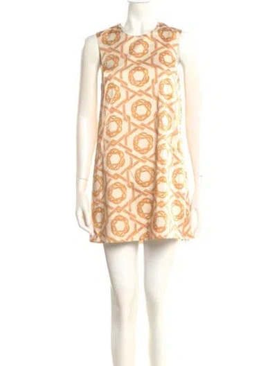 Pre-owned Alexis Paisley Print Mini Dress W/ Tags In Yellow