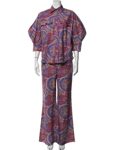 Pre-owned Alexis Paisley Print Pantsuit In Multicolor