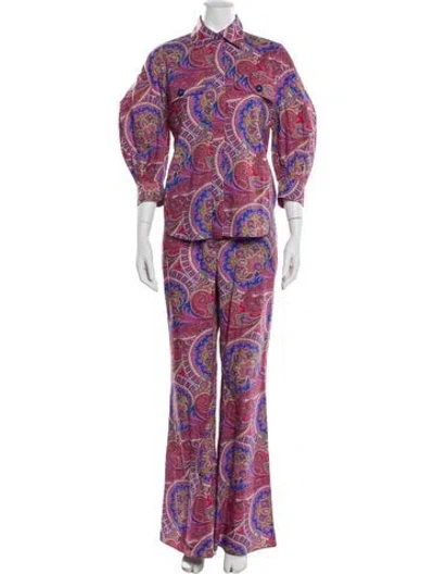 Pre-owned Alexis Paisley Print Set In Pink