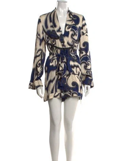 Pre-owned Alexis Paisley Print V-neck Jumpsuit