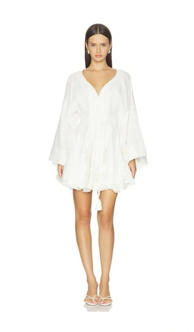 Alexis Palmari Knot Embroidered Dress In White