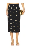 Alexis Pamila Midi Skirt In Black In 黑色