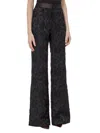 Alexis Printed Casual Trousers In Black