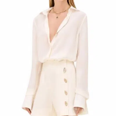 Alexis Pat Long Sleeve Blouse In Ivory In White