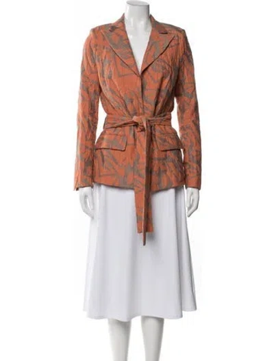 Pre-owned Alexis Patterned Blazer In Orange