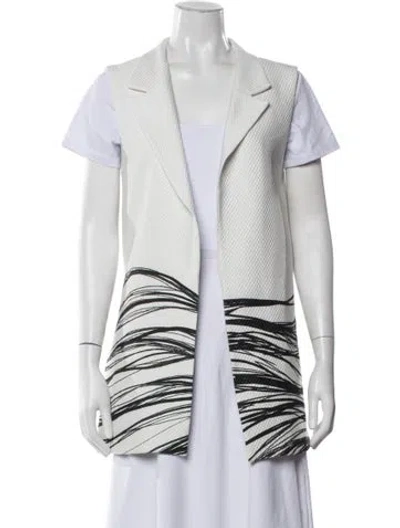 Pre-owned Alexis Patterned Blazer In White