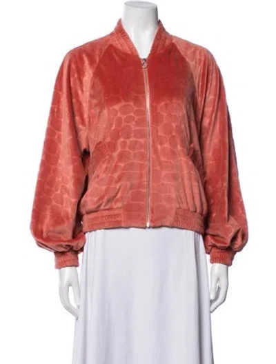 Pre-owned Alexis Patterned Bomber Jacket In Red