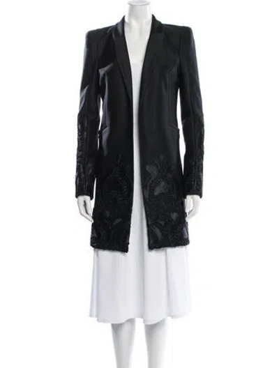 Pre-owned Alexis Patterned Coat In Black
