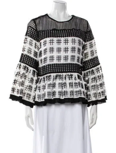 Pre-owned Alexis Patterned Crew Neck Top In Multi