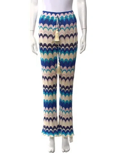 Pre-owned Alexis Patterned Flared Pants In Blue