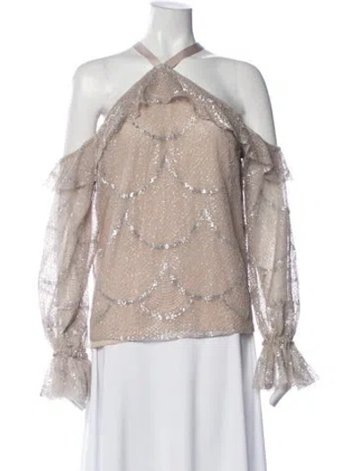 Pre-owned Alexis Patterned Halterneck Top