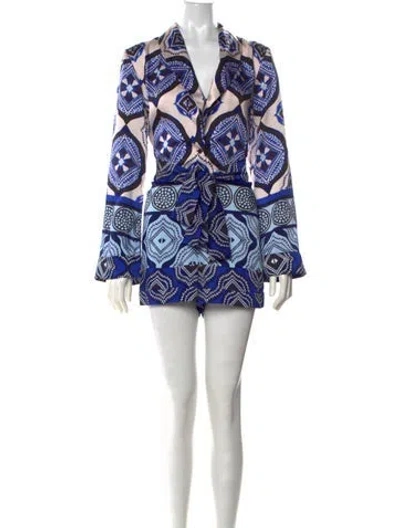Pre-owned Alexis Patterned Jumpsuit In Blue
