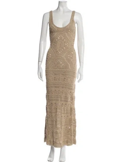 Pre-owned Alexis Patterned Long Dress In Neutrals