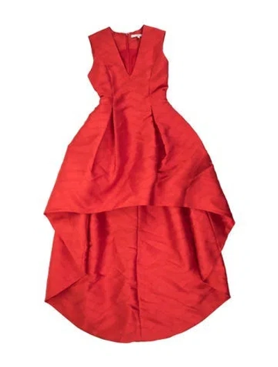 Pre-owned Alexis Patterned Long Dress In Orange