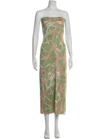 Pre-owned Alexis Patterned Long Dress W/ Tags In Green
