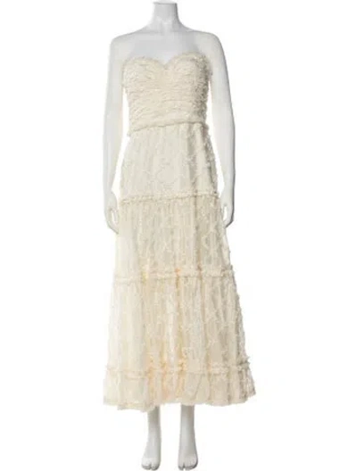 Pre-owned Alexis Patterned Long Dress W/ Tags In Neutrals