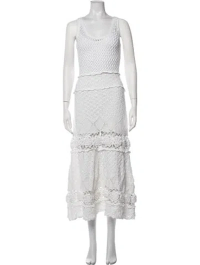 Pre-owned Alexis Patterned Long Dress W/ Tags In White